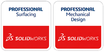 Solidworks profesiional surfacing and mechanical design accreditations